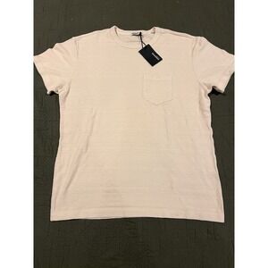 Buck Mason Worn White Vintage Jacquard Pocket Tee Shirt Medium NWT Msrp $68